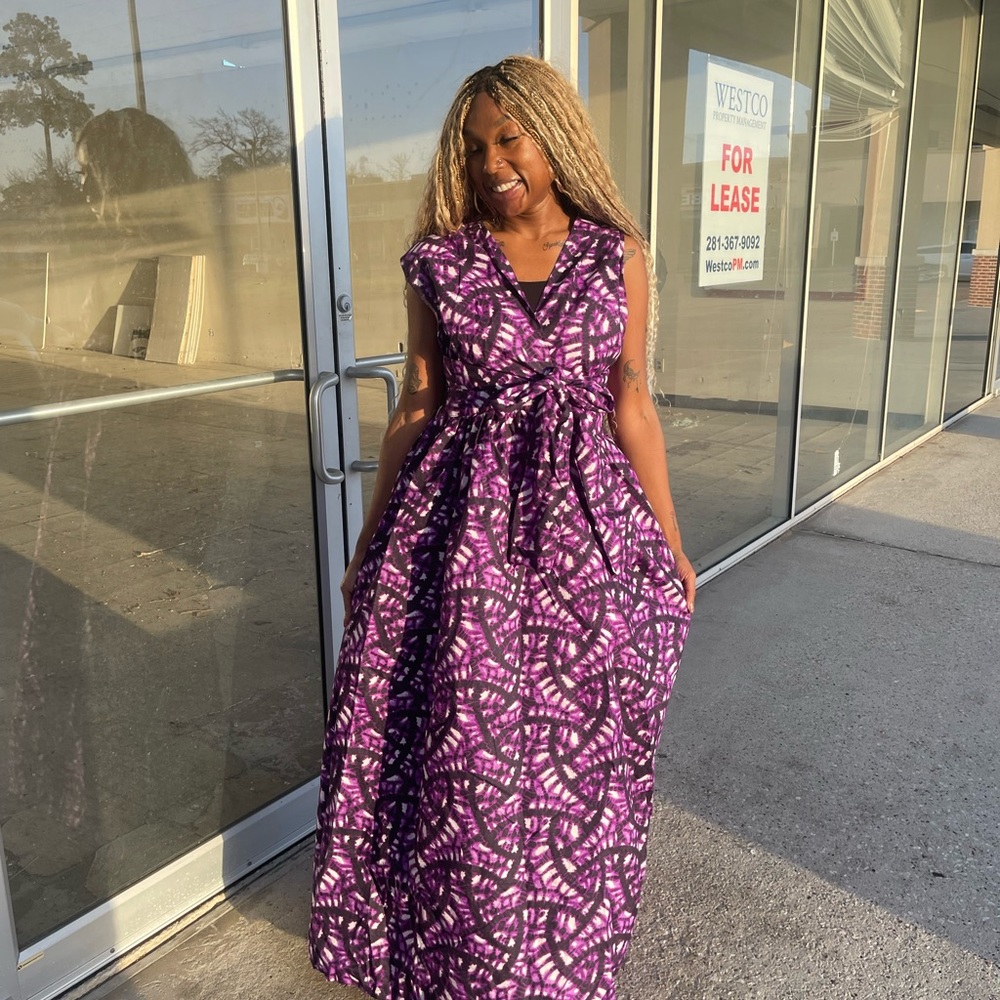 African clothing for women Ankara print long infinity dress